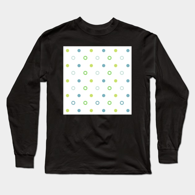 Simple Blue Green Dots Long Sleeve T-Shirt by greenoriginals